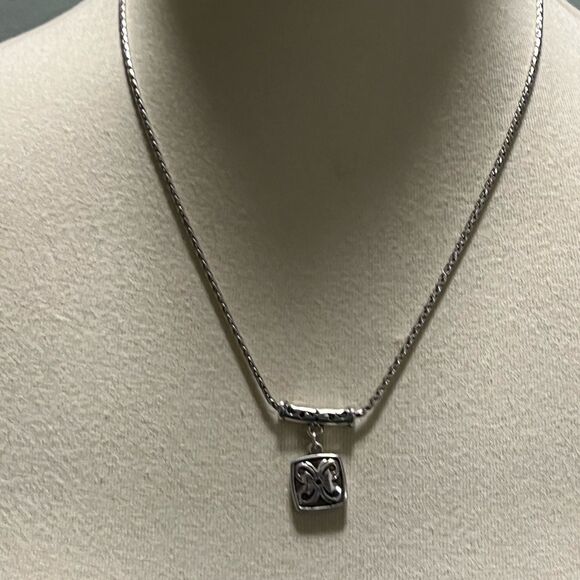 Brighton Silver Square Pendant Necklace - Picture 1 of 9